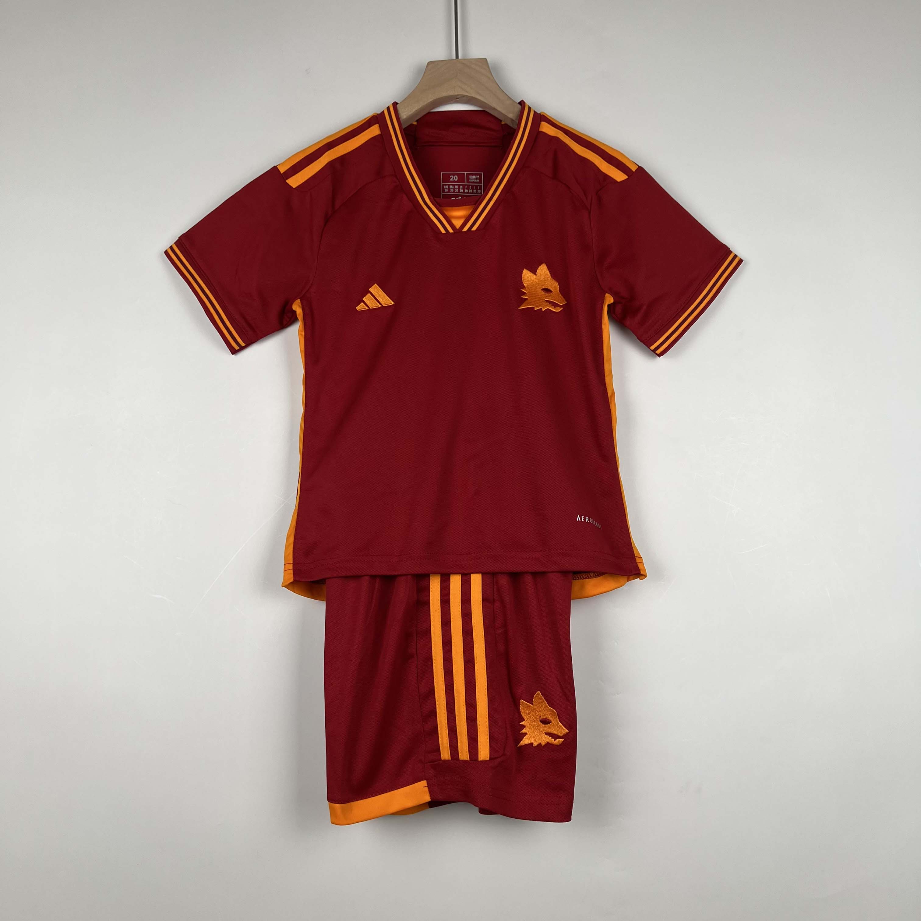 2023/2024 Roma Home Soccer Jersey AAA fan-grade Kids Size