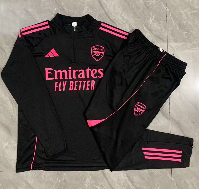 2025/2026 Arsenal Half-Pull Training Suit Black Football Shirt AAA fan-grade Set