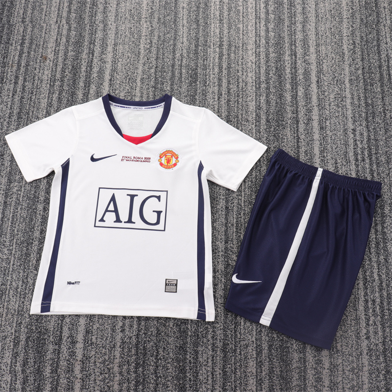 2008/2009 Retro Manchester United Away Football Shirt AAA fan-grade Kids Size