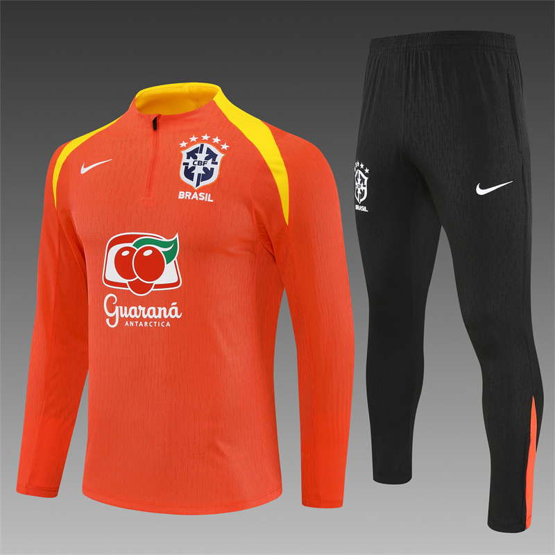 2026 Brazil Survêtement mi-long maillot de foot AAA qualité fan ensemble 01