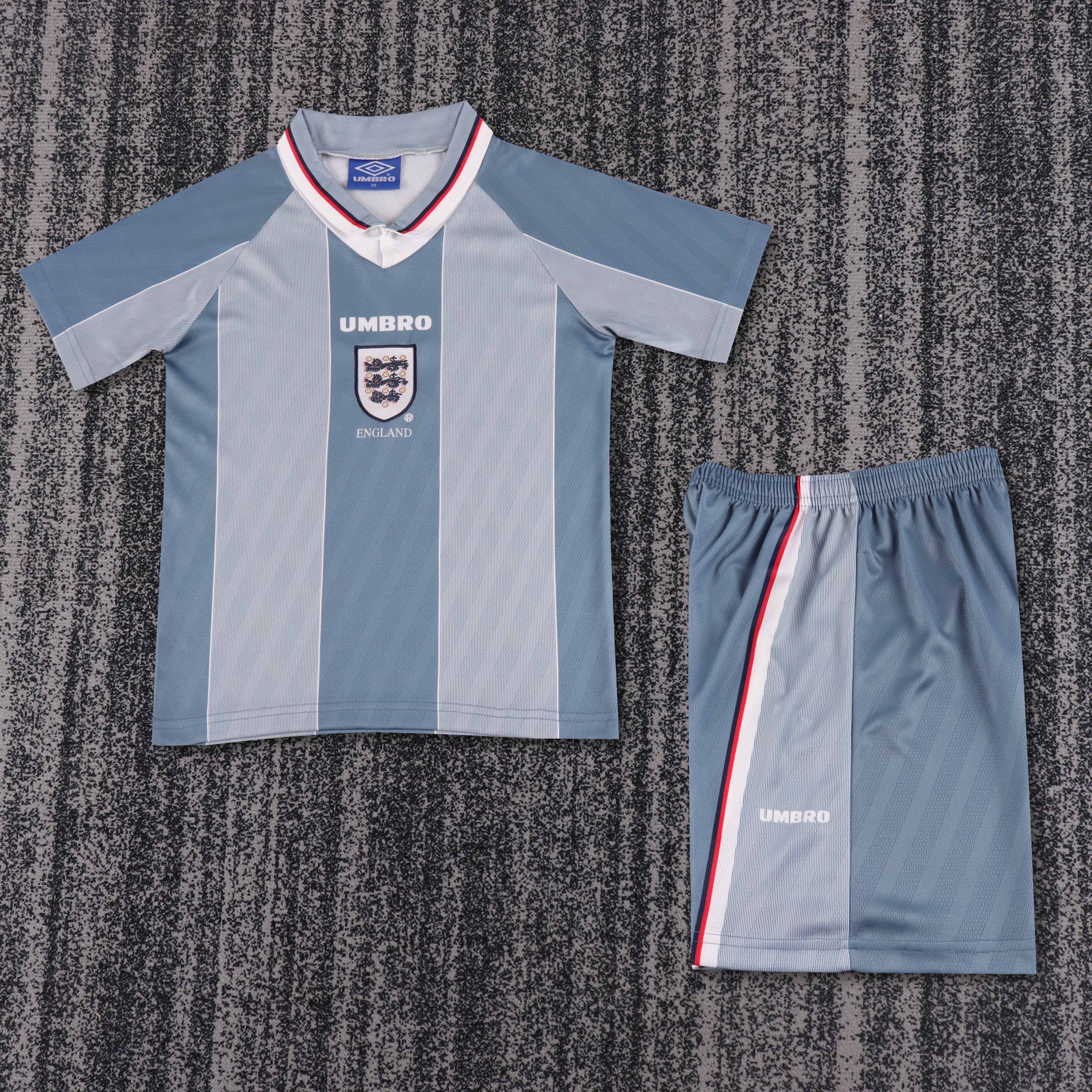 1996 Retro England Auswärtstrikot Thai-Qualität Kindergröße