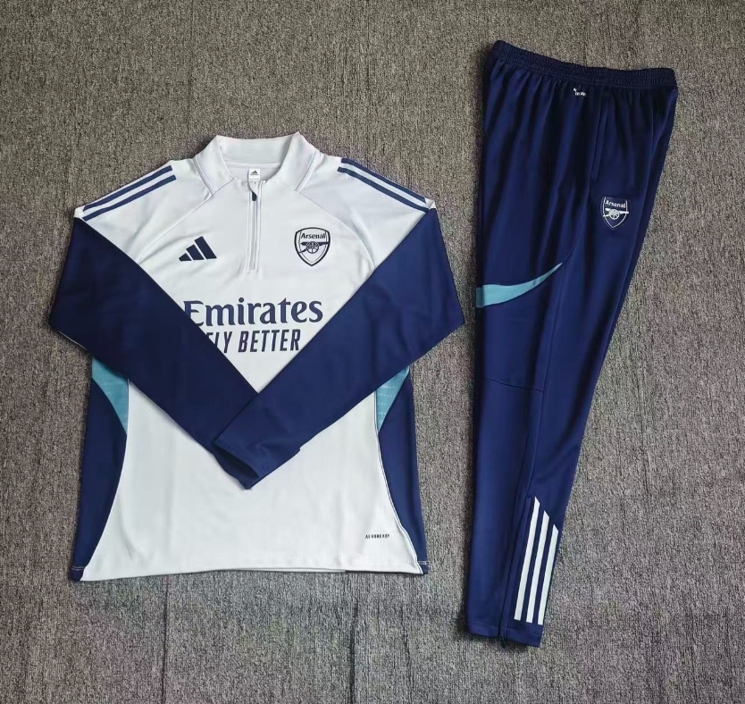 2025/2026 Arsenal Half-Pull Training Suit Light Gray Football Shirt AAA fan-grade Set