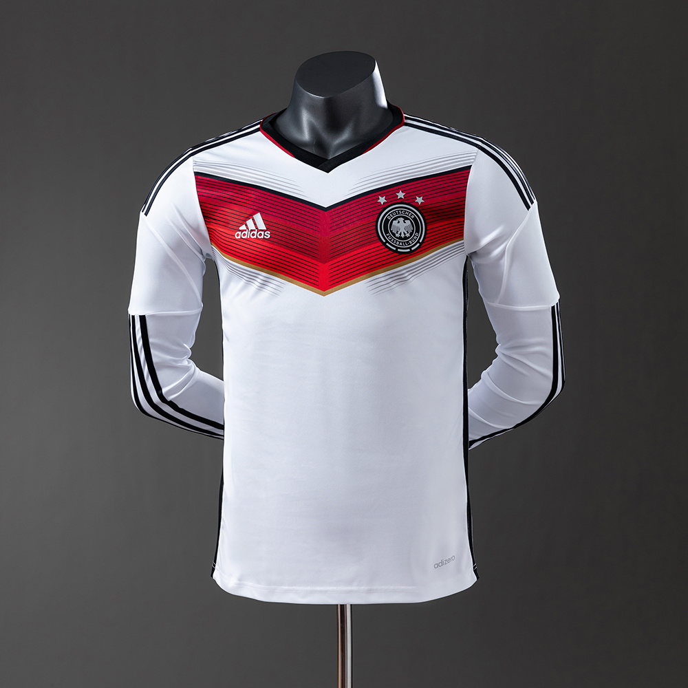 قميص كرة قدم ألمانيا المنزلي للنسخة القديمة 2014 بأكمام طويلة نسخة اللاعب