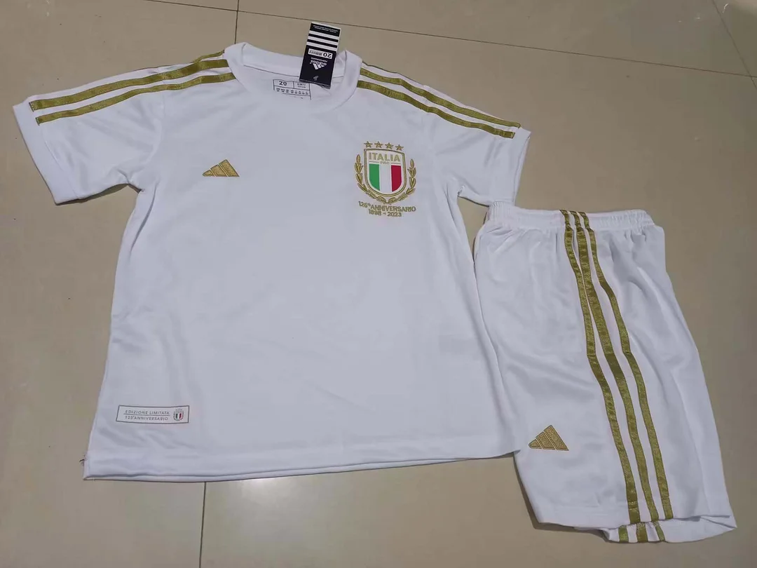 2023 Italy 125th Anniversary White Soccer Shirt Kids Size