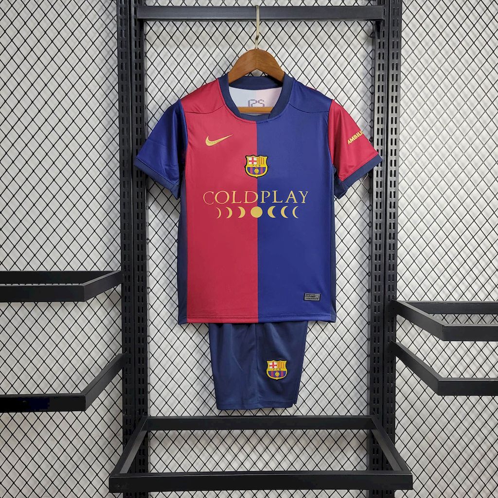 2024/2025 Barcelona Local Sponsor Coldplay Jersey AAA fan-grade Kids Size