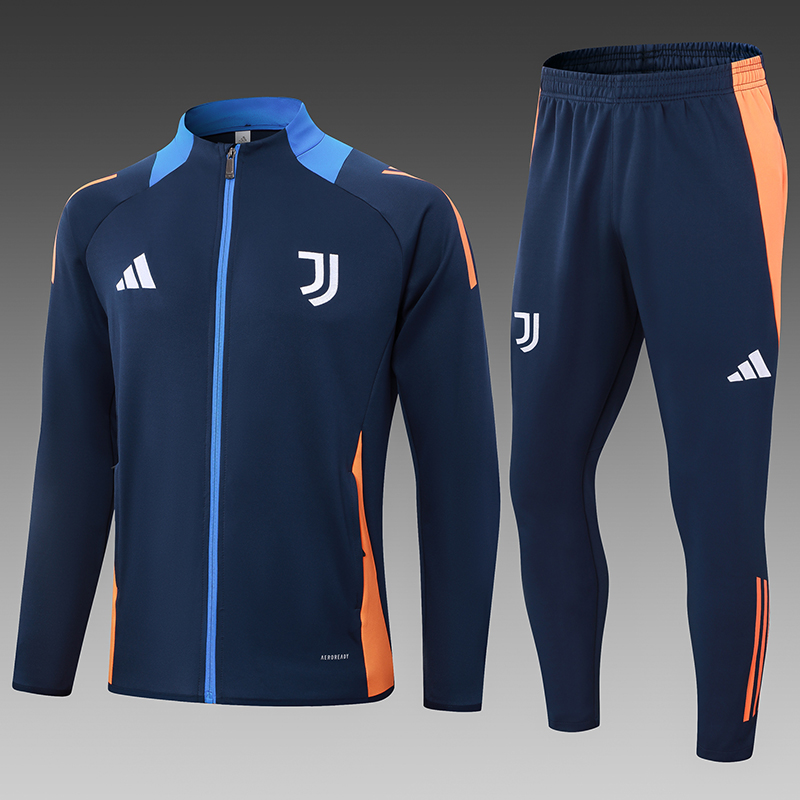 2024/2025 Survêtement d'Entraînement Mi-Zip Juventus Bleu Royal Maillot de Foot Qualité Thaï Ensemble
