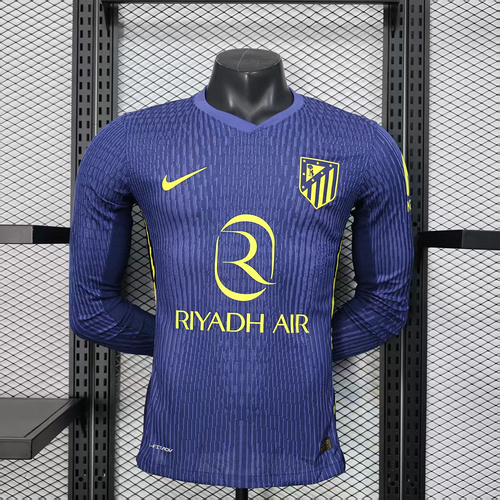 2025/2026 Long Sleeve Player Version Atletico Madrid Away Football Jersey AAA fan-grade